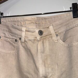 American Eagle Outfitters Women's Cream Straight Leg Jeans